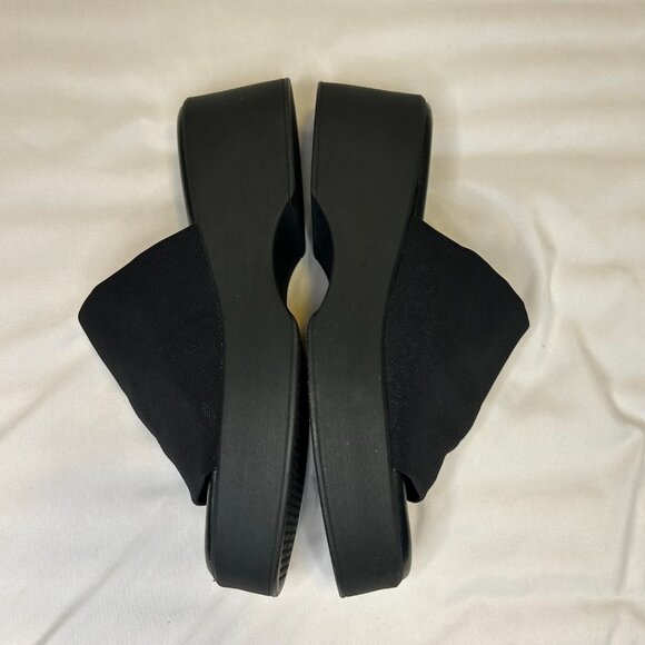 Steve Madden Y2K Black Slinky Stretchy Platform Chunky Slide Sandal W Sz 8-8.5 - Picture 4 of 8